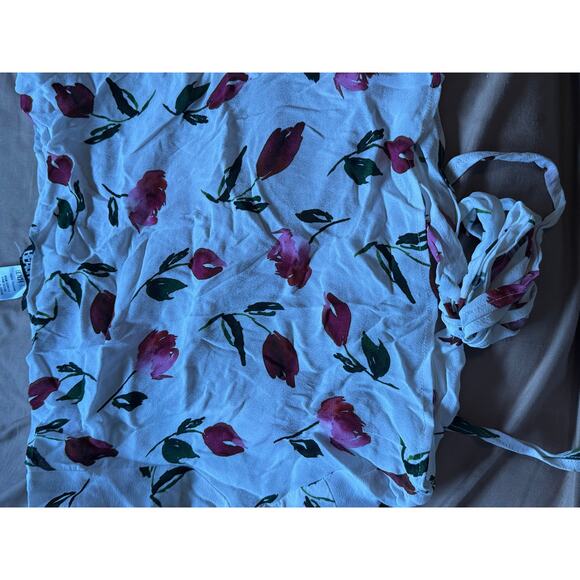 Beach Riot Tulip Floral Wrap Mini Skirt & Crop Top Set White Pink Womens M EUC - Picture 5 of 10